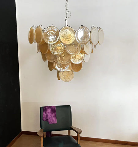 Orange Murano Disc Chandelier - NexioPick