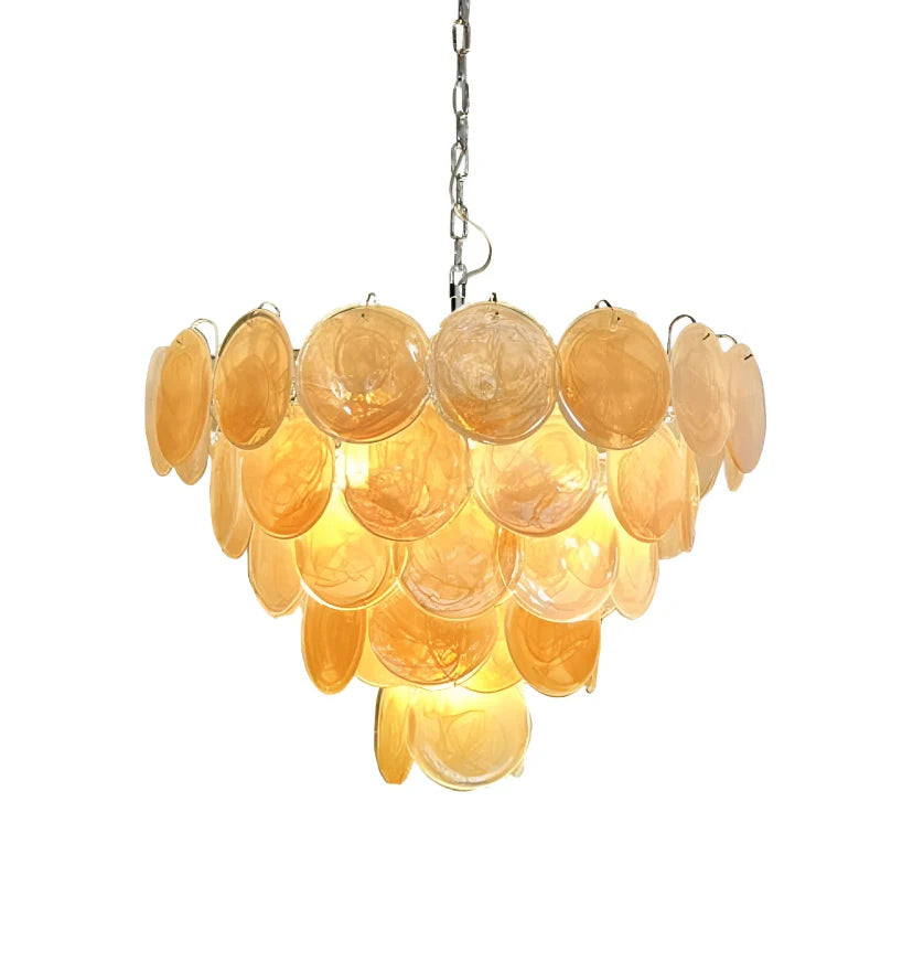 Orange Murano Disc Chandelier - NexioPick