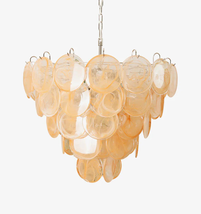 Orange Murano Disc Chandelier - NexioPick