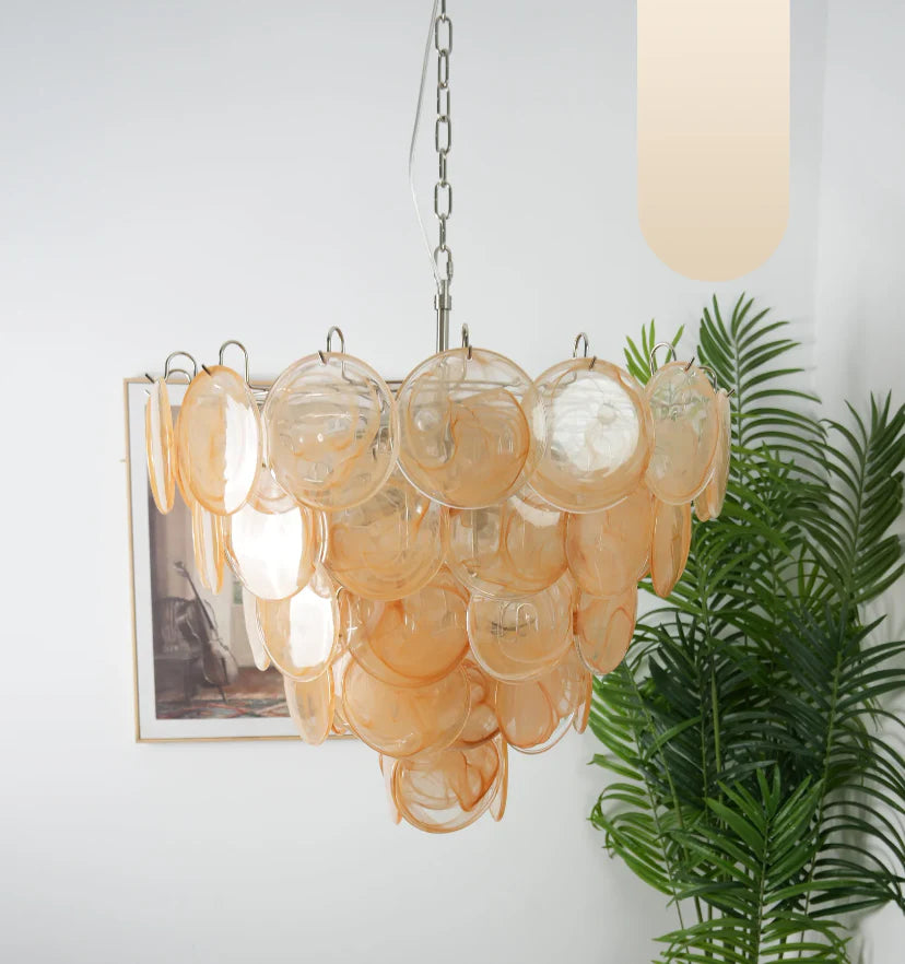 Orange Murano Disc Chandelier - NexioPick