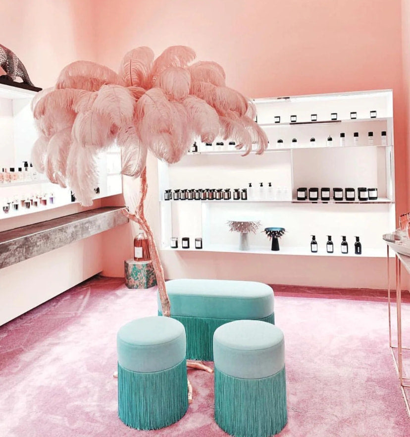 Ostrich Feather Brass Floor Lamp - NexioPick