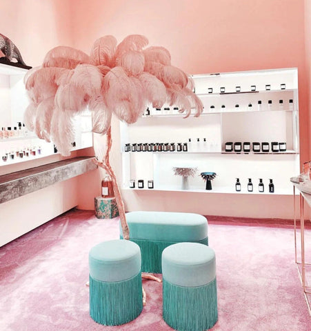 Ostrich Feather Brass Floor Lamp - NexioPick