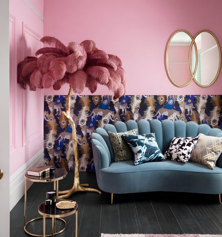 Ostrich Feather Brass Floor Lamp - NexioPick