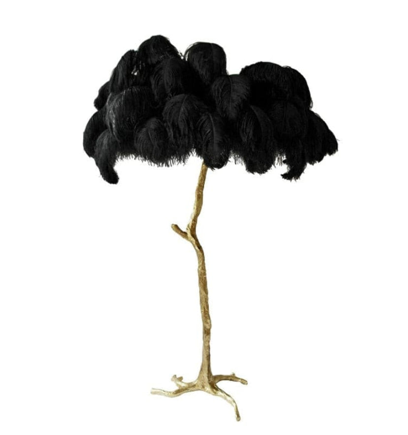 Ostrich Feather Brass Floor Lamp - NexioPick