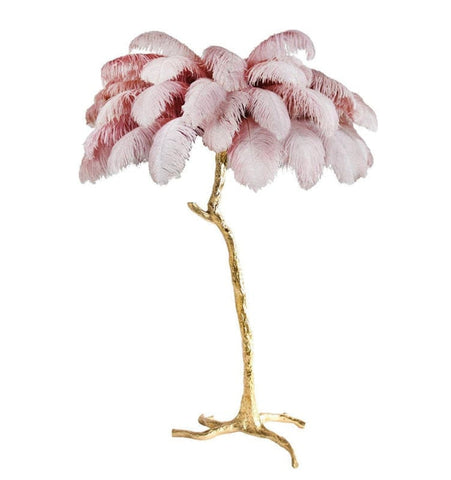 Ostrich Feather Brass Floor Lamp - NexioPick