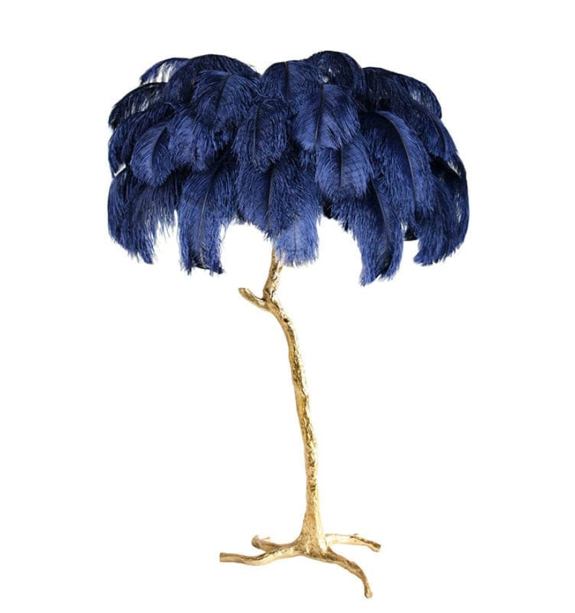 Ostrich Feather Brass Floor Lamp - NexioPick