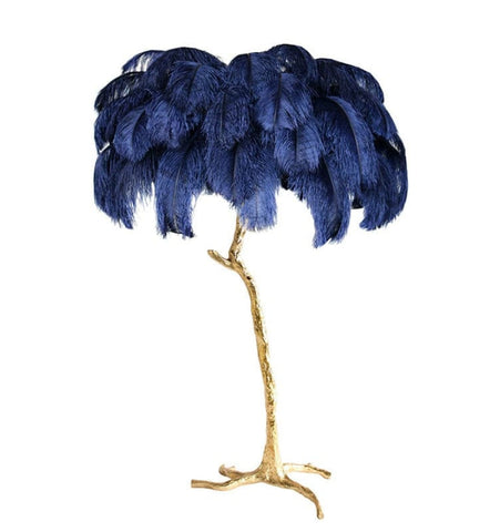 Ostrich Feather Brass Floor Lamp - NexioPick
