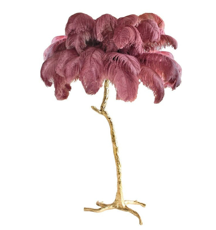 Ostrich Feather Brass Floor Lamp - NexioPick