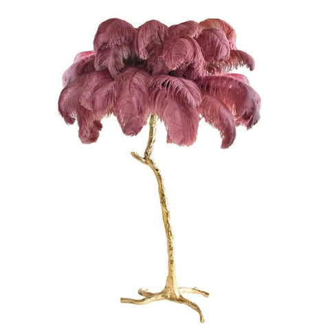 Ostrich Feather Brass Floor Lamp - NexioPick