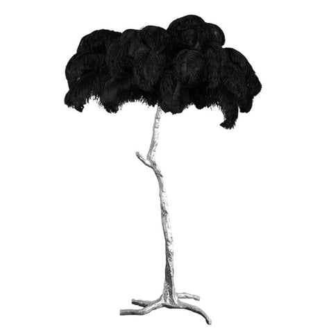Ostrich Feather Brass Floor Lamp - NexioPick