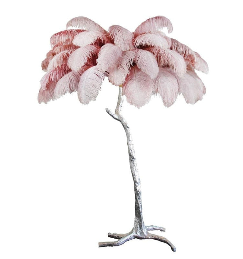 Ostrich Feather Brass Floor Lamp - NexioPick