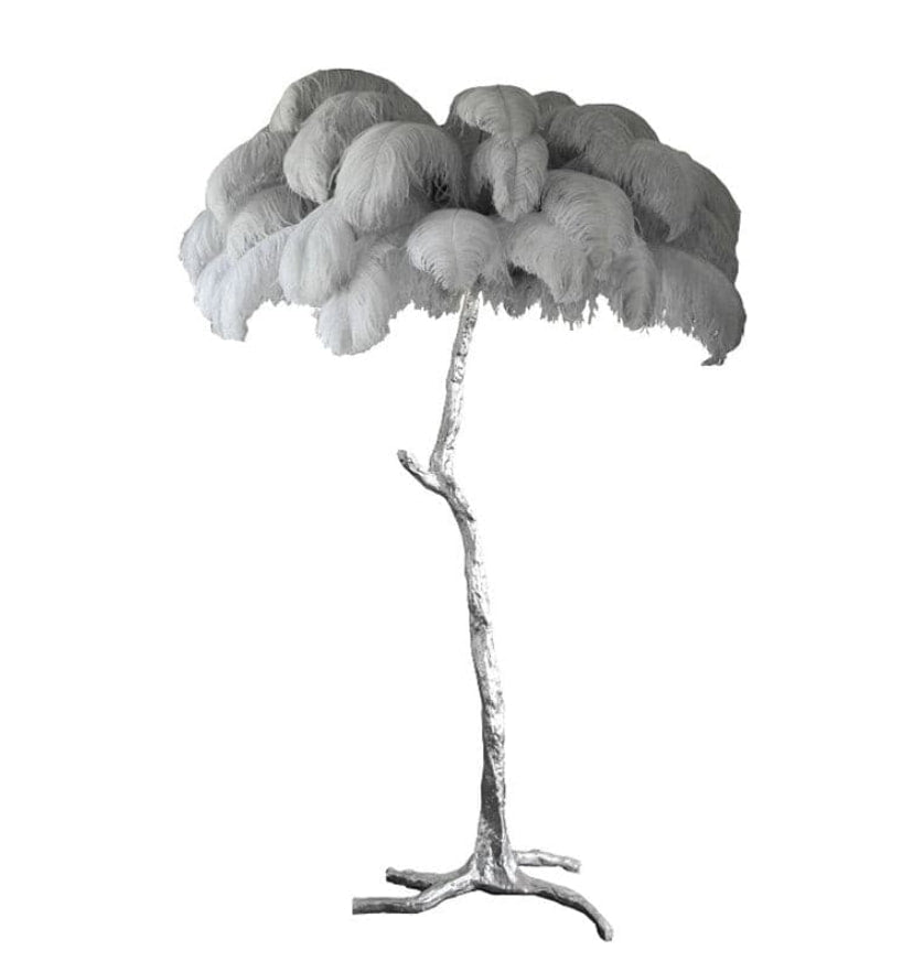 Ostrich Feather Brass Floor Lamp - NexioPick