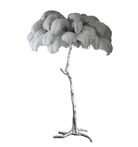 Ostrich Feather Brass Floor Lamp - NexioPick