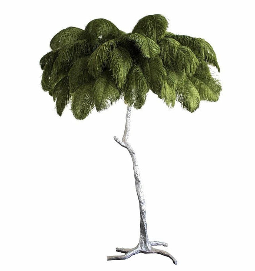Ostrich Feather Brass Floor Lamp - NexioPick