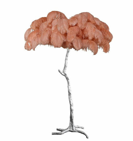 Ostrich Feather Brass Floor Lamp - NexioPick