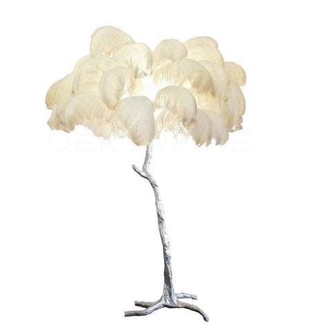 Ostrich Feather Brass Floor Lamp - NexioPick