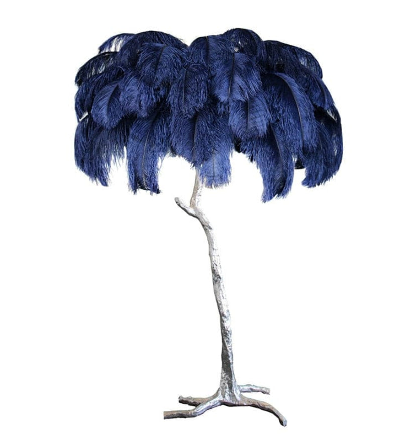 Ostrich Feather Brass Floor Lamp - NexioPick