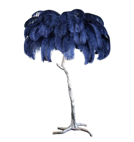 Ostrich Feather Brass Floor Lamp - NexioPick