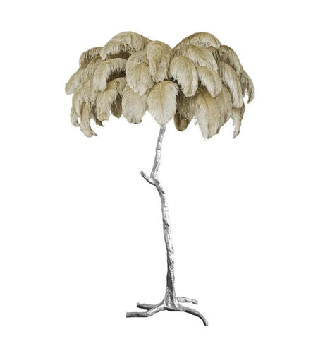 Ostrich Feather Brass Floor Lamp - NexioPick