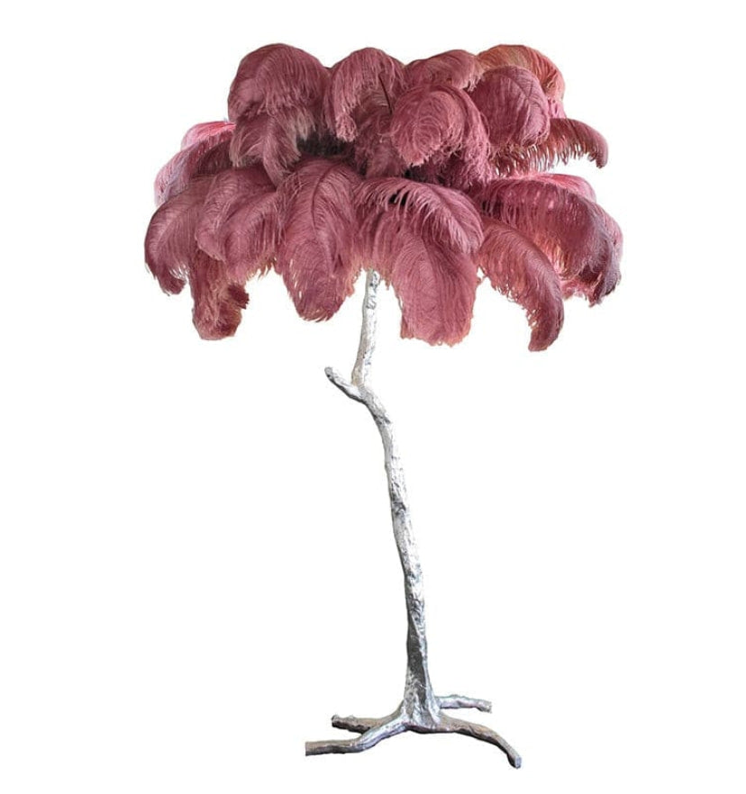 Ostrich Feather Brass Floor Lamp - NexioPick