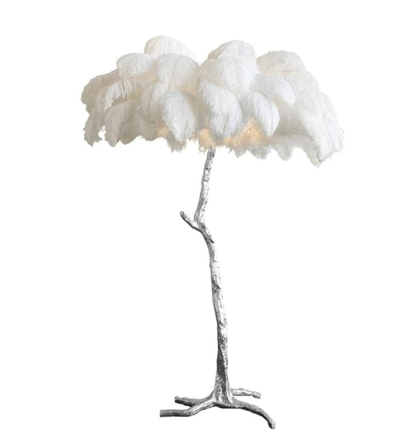 Ostrich Feather Brass Floor Lamp - NexioPick