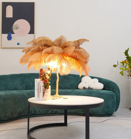 Ostrich Feather Table Lamp - NexioPick