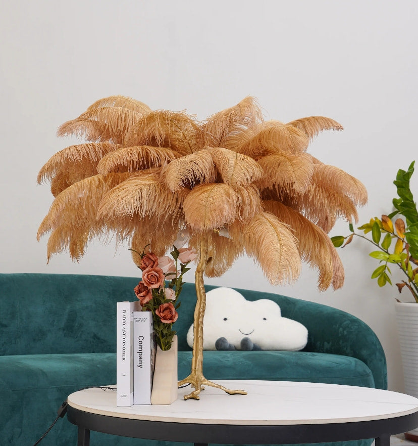 Ostrich Feather Table Lamp - NexioPick