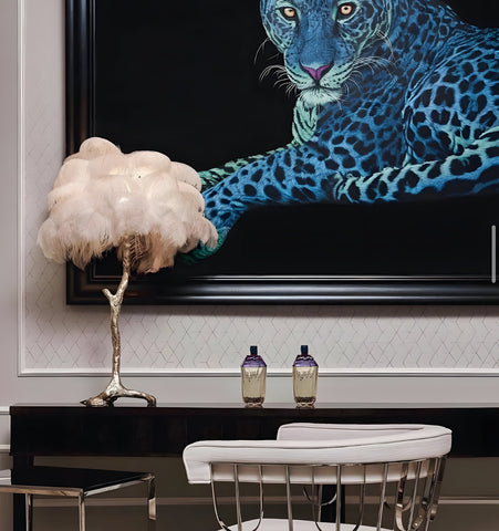 Ostrich Feather Table Lamp - NexioPick
