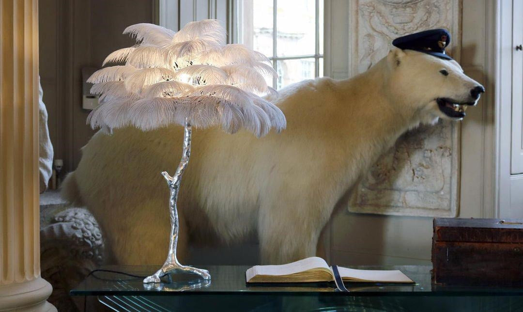Ostrich Feather Table Lamp - NexioPick