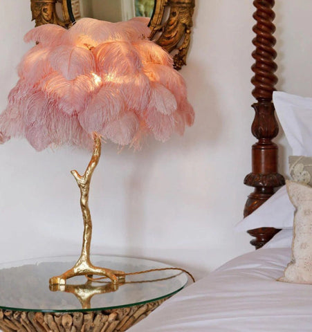 Ostrich Feather Table Lamp - NexioPick