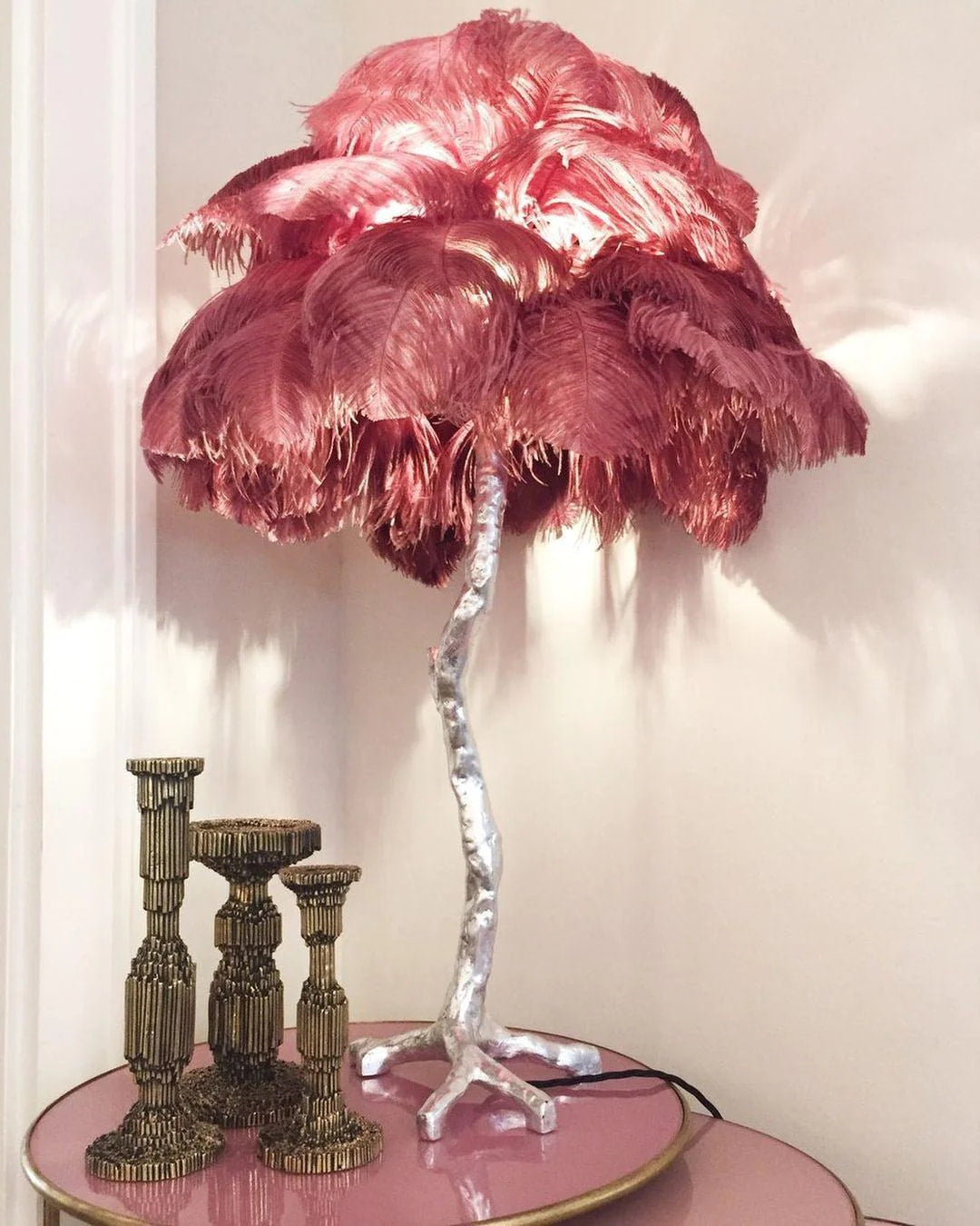Ostrich Feather Table Lamp - NexioPick