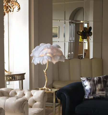 Ostrich Feather Table Lamp - NexioPick