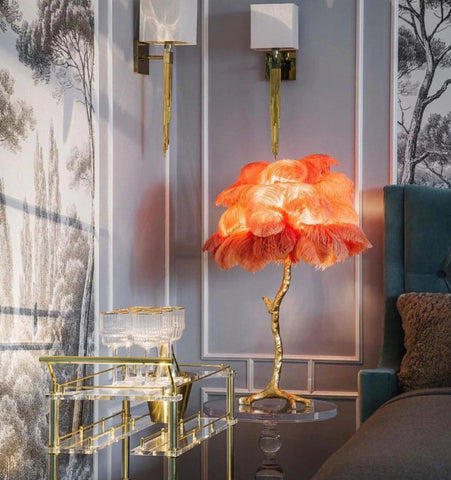 Ostrich Feather Table Lamp - NexioPick