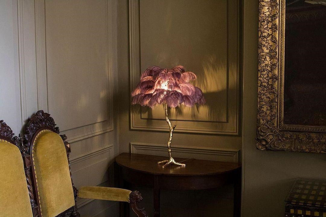 Ostrich Feather Table Lamp - NexioPick