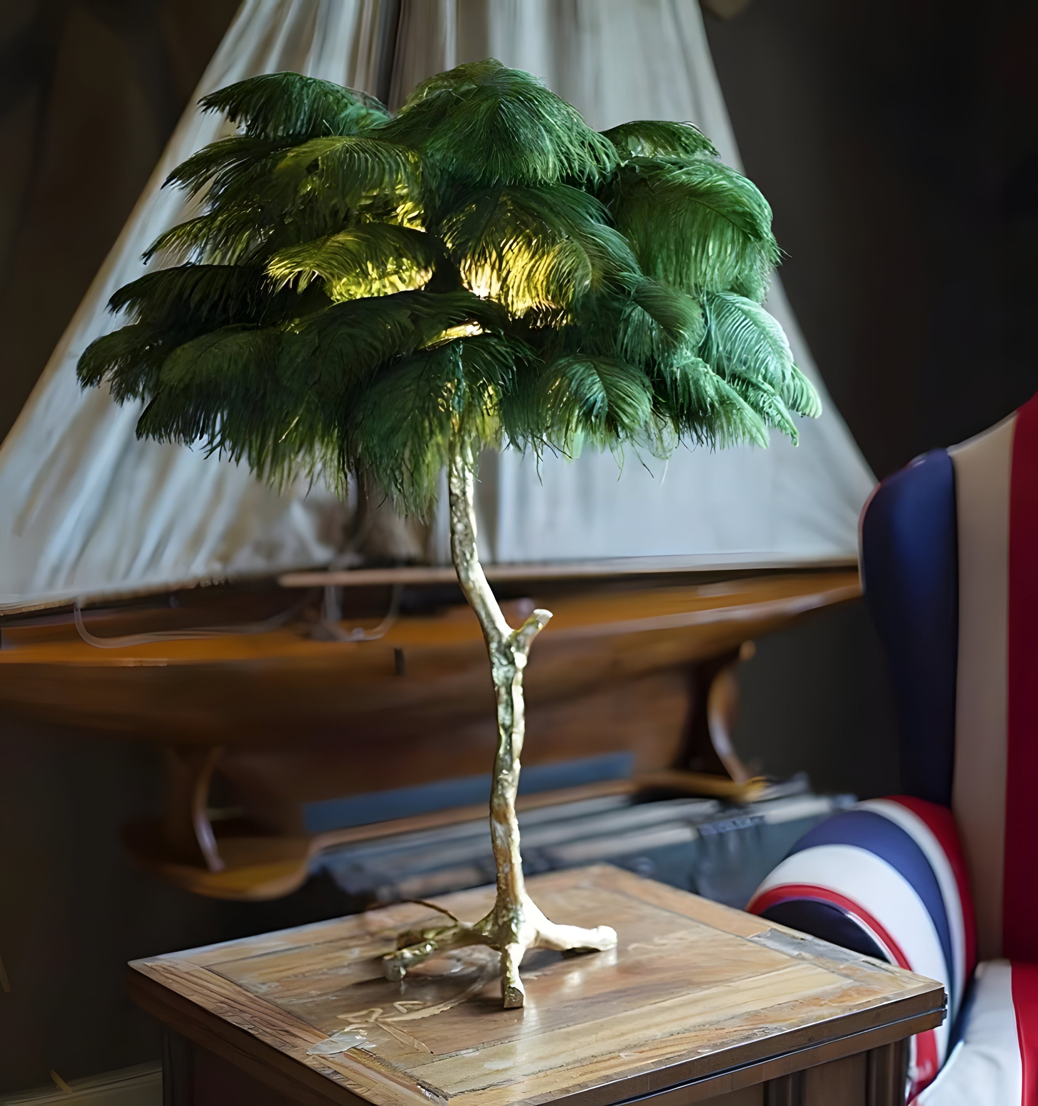Ostrich Feather Table Lamp - NexioPick
