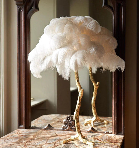 Ostrich Feather Table Lamp - NexioPick
