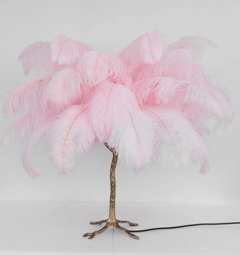 Ostrich Feather Table Lamp - NexioPick