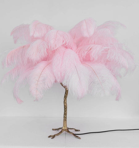 Ostrich Feather Table Lamp - NexioPick