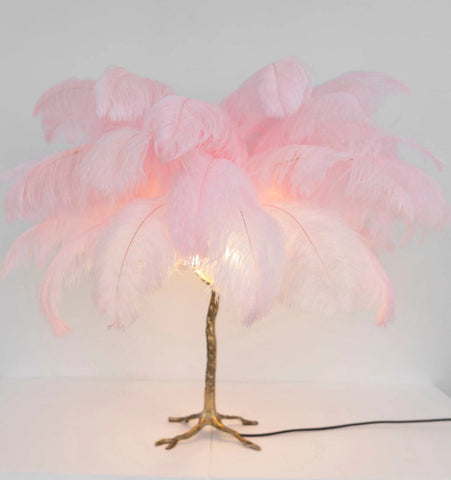 Ostrich Feather Table Lamp - NexioPick