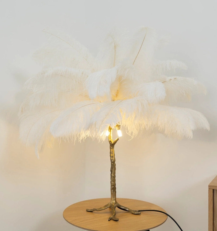 Ostrich Feather Table Lamp - NexioPick
