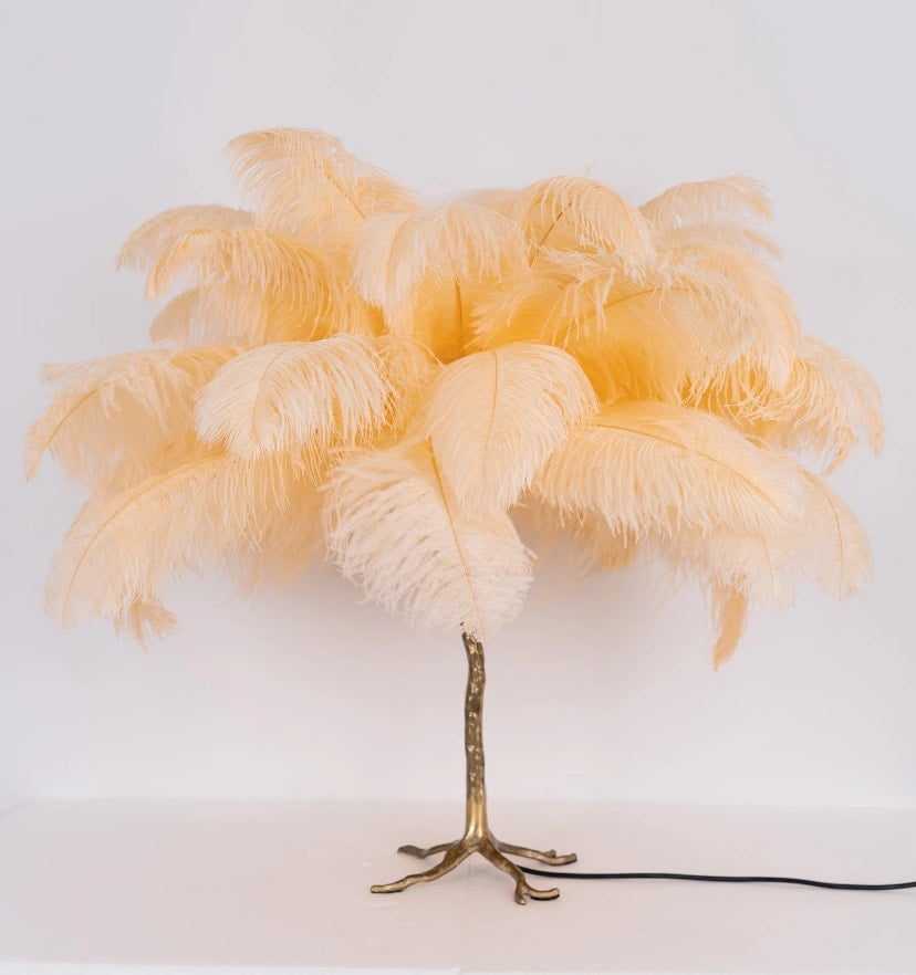 Ostrich Feather Table Lamp - NexioPick