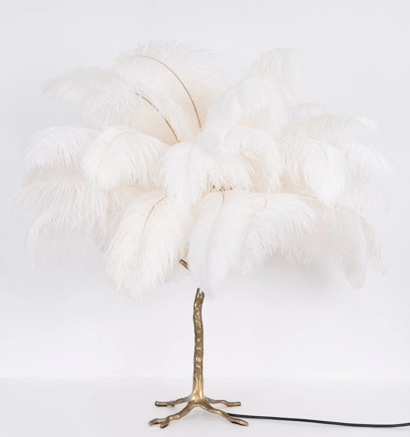 Ostrich Feather Table Lamp - NexioPick