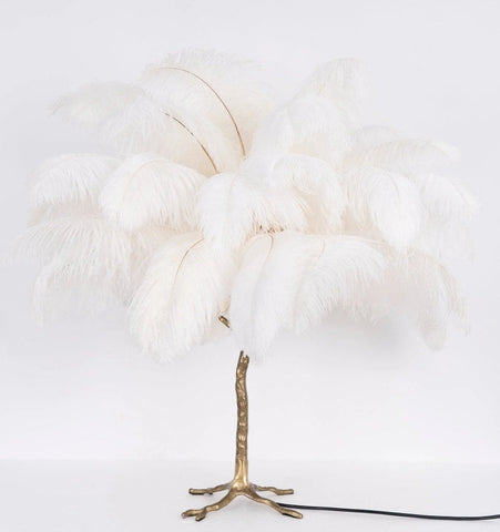 Ostrich Feather Table Lamp - NexioPick