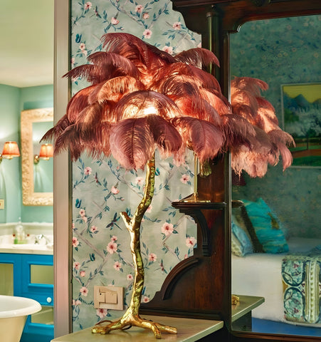 Ostrich Feather Table Lamp - NexioPick