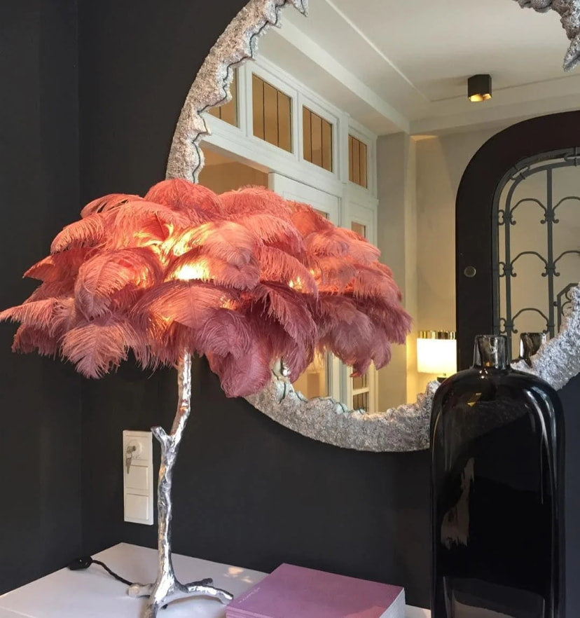 Ostrich Feather Table Lamp - NexioPick