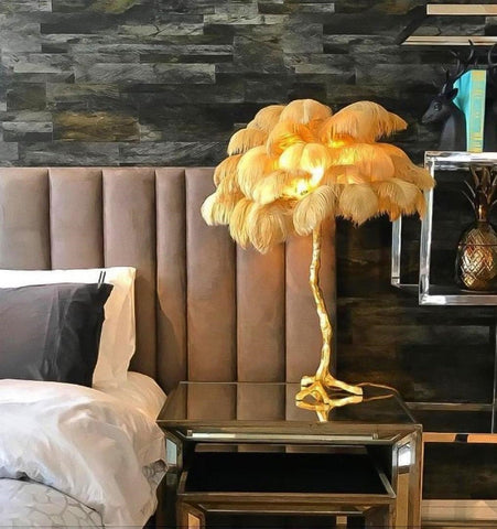 Ostrich Feather Table Lamp - NexioPick
