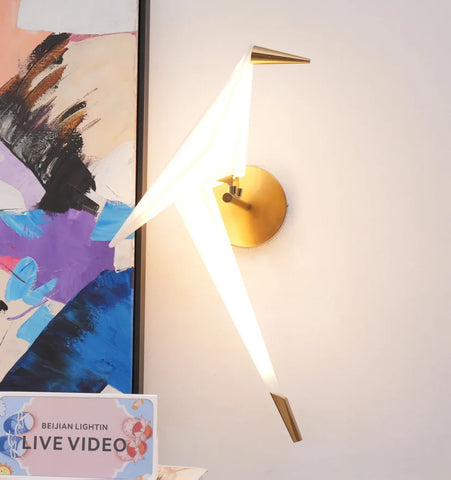 Paper Crane Bird Wall Lamp - NexioPick
