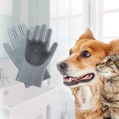 Pet Grooming Gloves – 5-Finger Deshedding & Massage Glove for Dogs, Cats & More