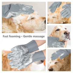 Pet Grooming Gloves – 5-Finger Deshedding & Massage Glove for Dogs, Cats & More