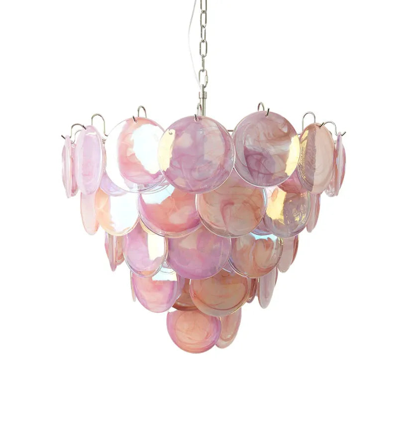 Pink Murano Disc Chandelier - NexioPick